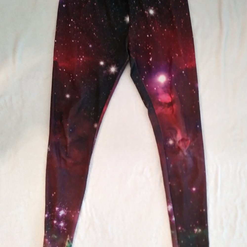 Purple Cosmic Galaxy Space Stars Yoga Leggings
